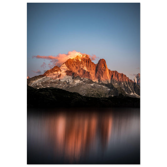 Tableau photo Photo de l'Aiguille Verte des des durs dans les Lacs des Chéserys — tirage aluminium Dibond mat, fabrication française, prêt à accrocher