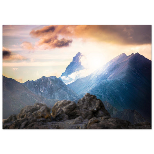 Tableau photo Photo d'une des Aiguille d'Arves depuis le col du Galibier — tirage aluminium Dibond mat, fabrication française, prêt à accrocher