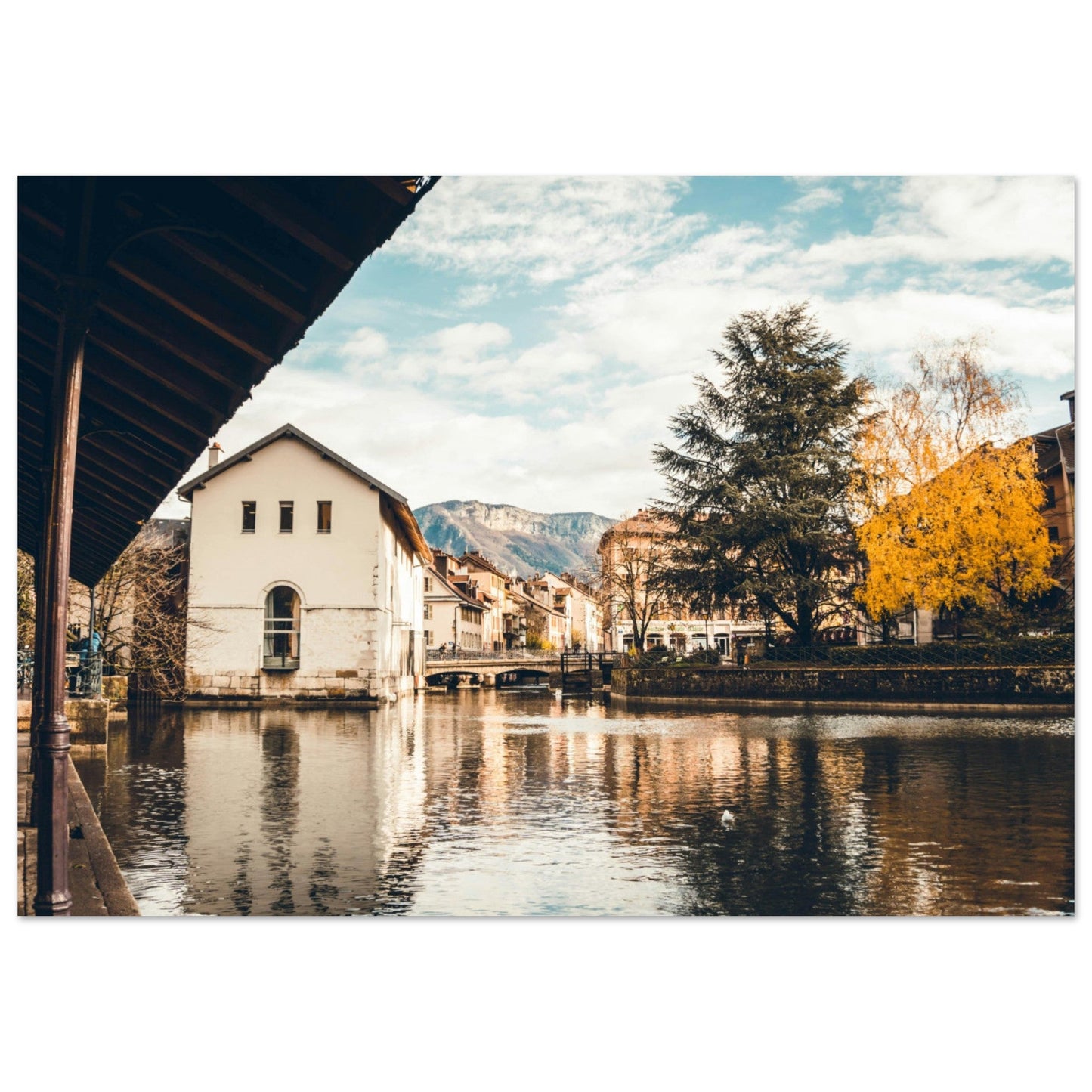 Tableau photo Photo Annecy en Automne, Haute - Savoie — tirage aluminium Dibond mat, fabrication française, prêt à accrocher