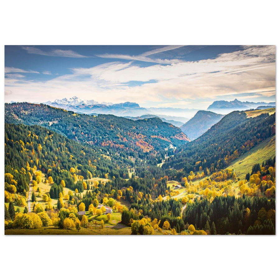 Tableau photo en Alu Dibond : Automne et du Mont-Blanc dans le Massif du Chablais