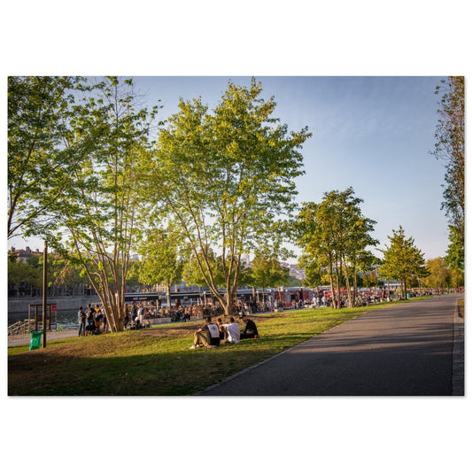 Tableau photo Photo des Berges du Rhone, Lyon — tirage aluminium Dibond mat, fabrication française, prêt à accrocher