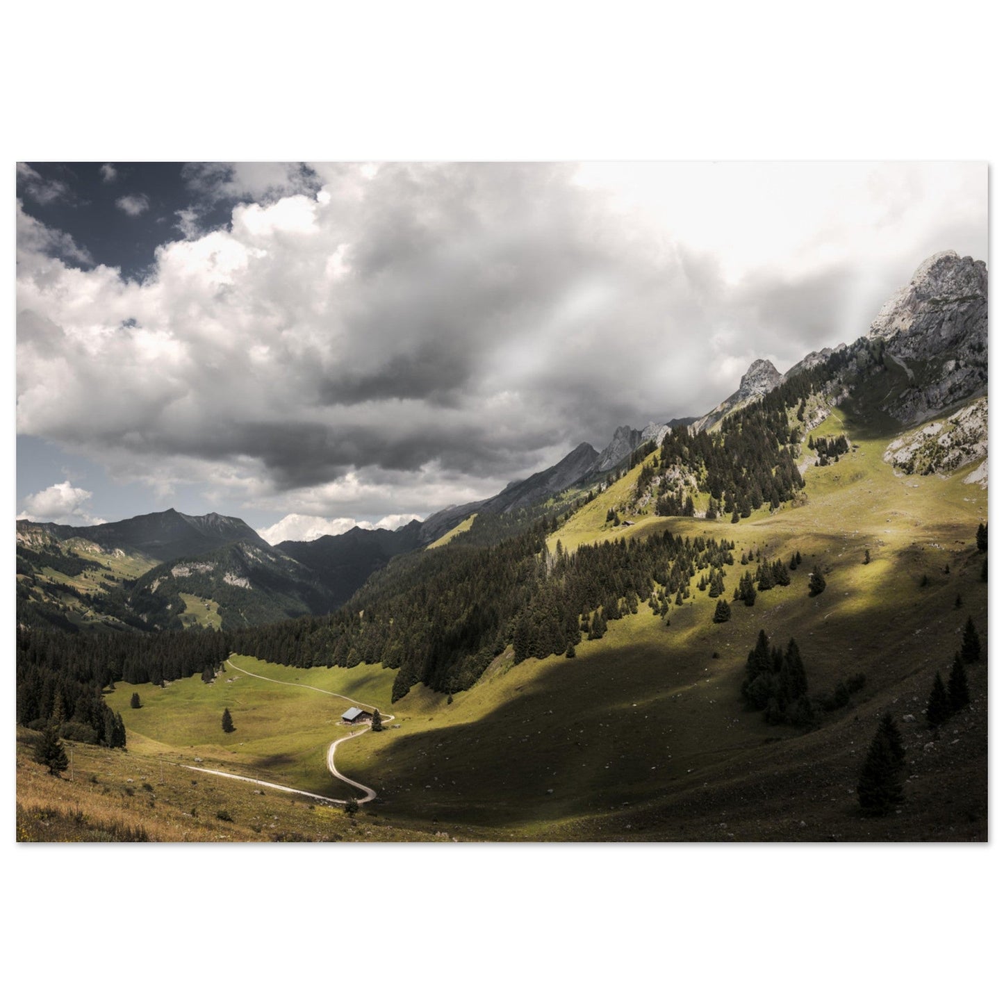 Tableau photo Photo des combes des Aravis, Paccaly et Tardevant, les Rochers de la Salla, Massif des Aravis — tirage aluminium Dibond mat, fabrication française, prêt à accrocher