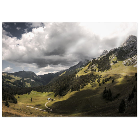 Tableau photo Photo des combes des Aravis, Paccaly et Tardevant, les Rochers de la Salla, Massif des Aravis — tirage aluminium Dibond mat, fabrication française, prêt à accrocher
