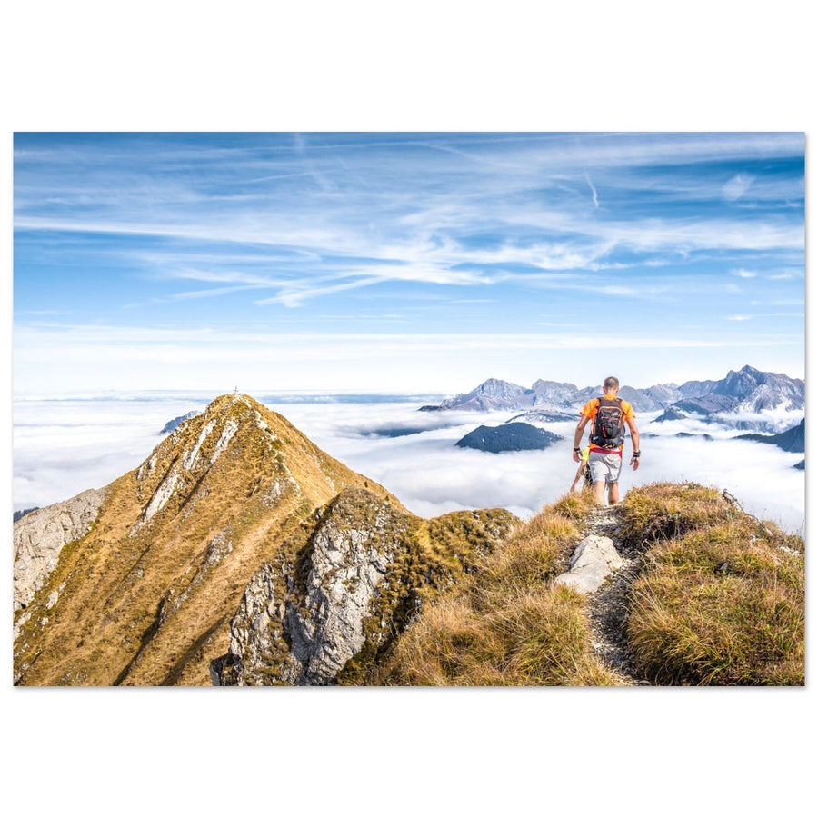 Tableau photo en Alu Dibond : La crête du Roc d'Enfer en automne, massif du Chablais