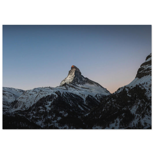 Tableau photo Photo dernière lueur sur le Cervin — tirage aluminium Dibond mat, fabrication française, prêt à accrocher