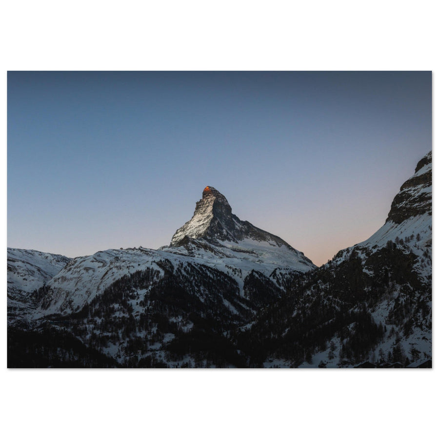 Tableau photo en Alu Dibond : Dernière lueur sur le Cervin