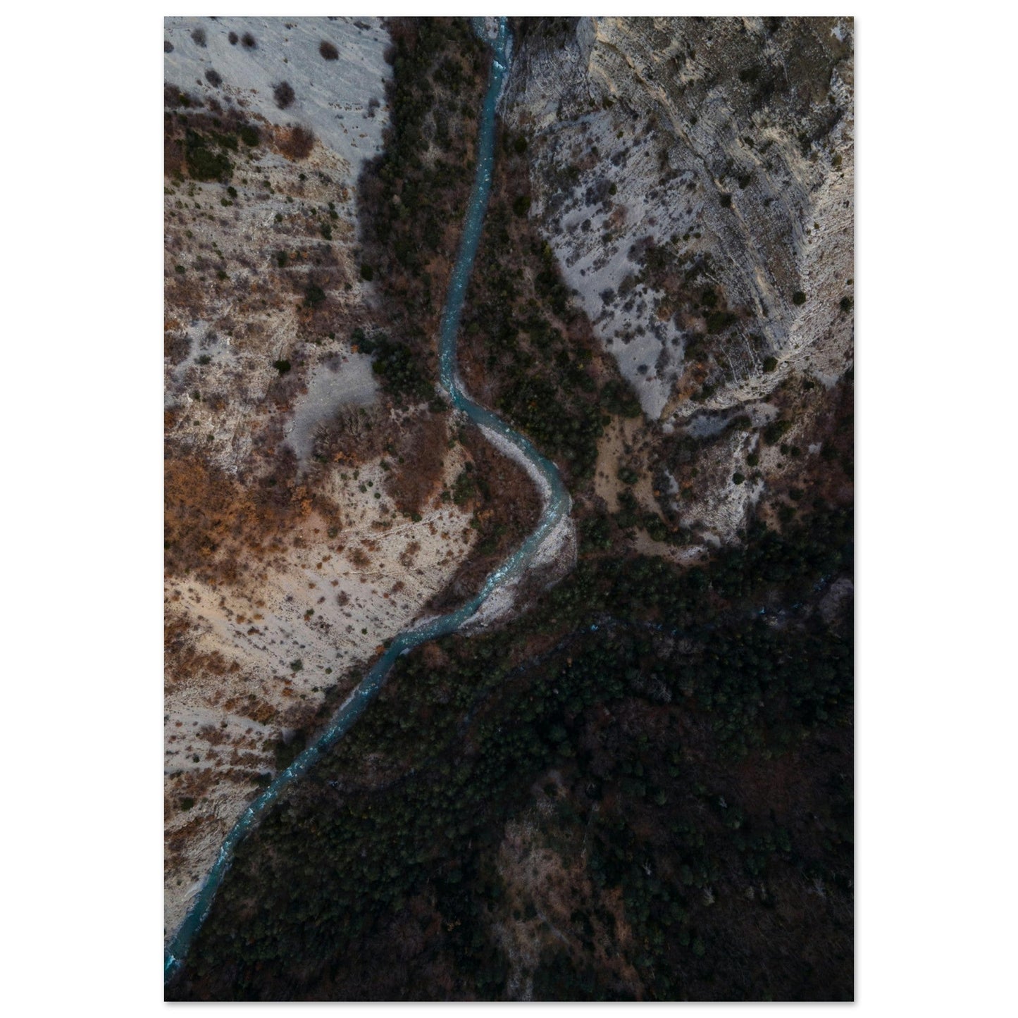 Tableau photo Photo drone de Mélèzes en automne, Massif des Ecrins 3 — tirage aluminium Dibond mat, fabrication française, prêt à accrocher