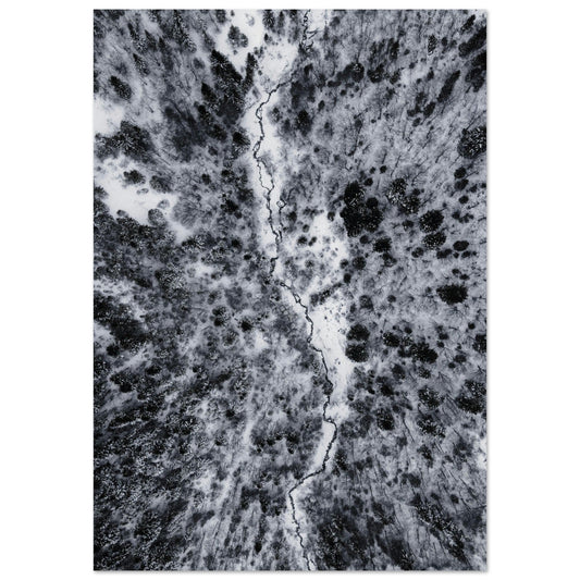 Tableau photo Photo drone de sapins enneigés, Massif des Ecrins 1 — tirage aluminium Dibond mat, fabrication française, prêt à accrocher