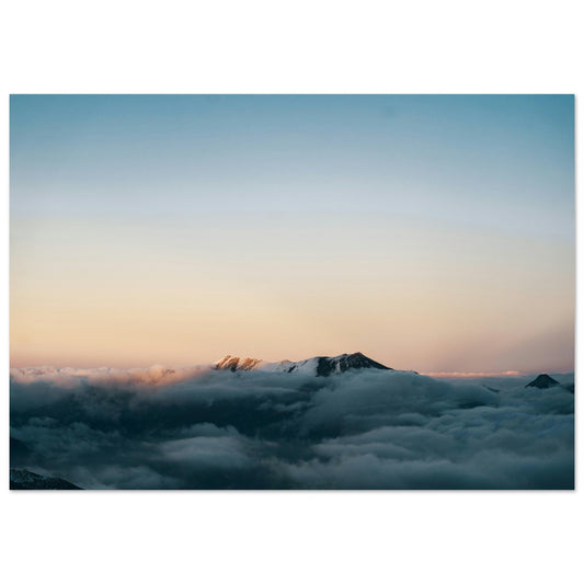 Tableau photo Photo du Géougue de Tortes au coucher du soleil, Col d'Aubisque, Béost, Pyrénées — tirage aluminium Dibond mat, fabrication française, prêt à accrocher