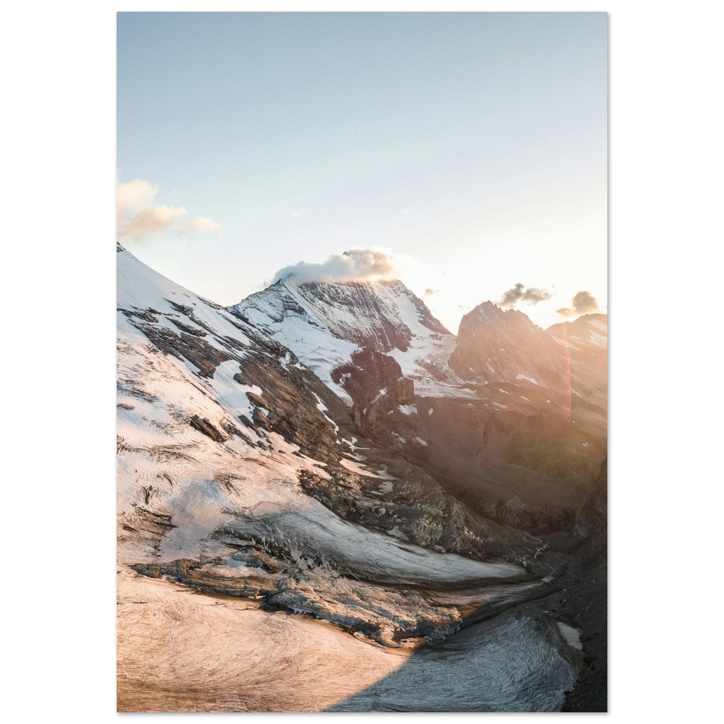 Tableau photo Photo de la Grande Casse au coucher du soleil, Vanoise — tirage aluminium Dibond mat, fabrication française, prêt à accrocher