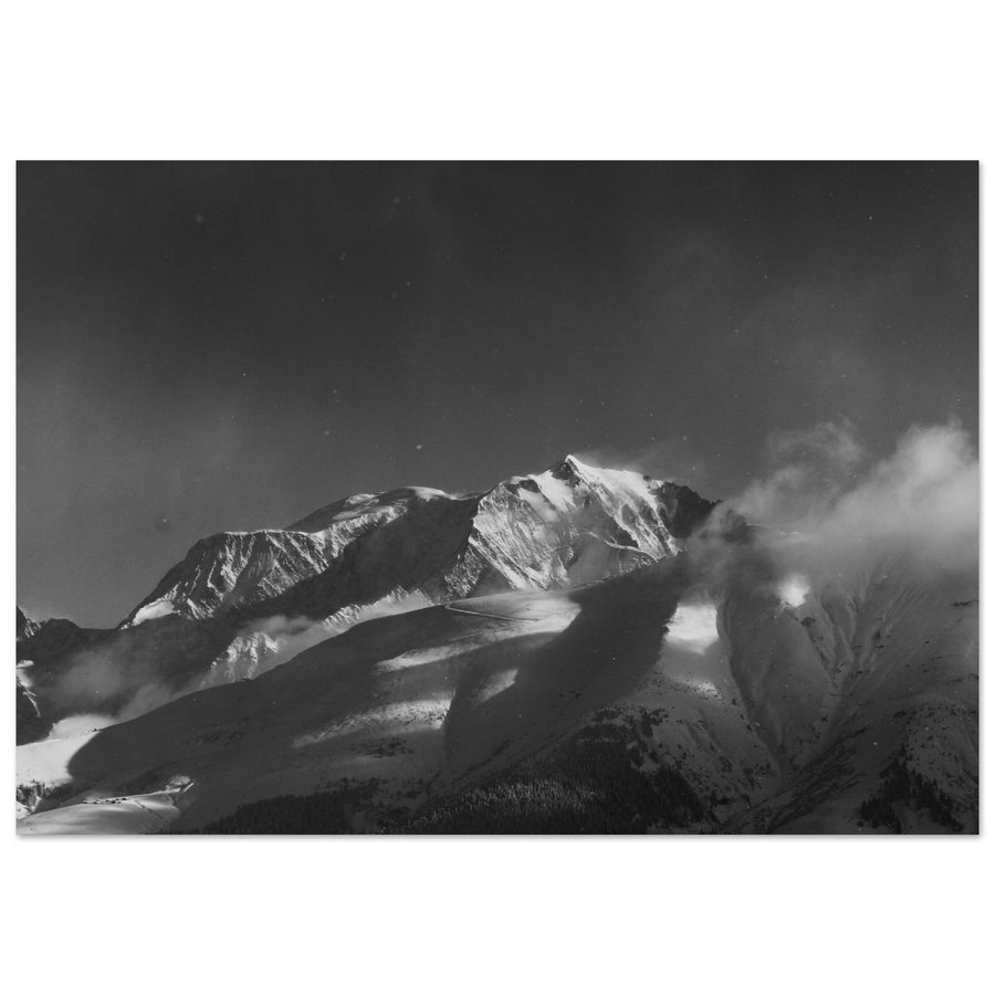Tableau photo en Alu Dibond : L’Alpette, Megève, Haute-Savoie, en noir et blanc