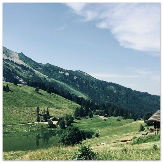 Tableau photo Photo de la Clusaz, Haute Savoie 2 — tirage aluminium Dibond mat, fabrication française, prêt à accrocher