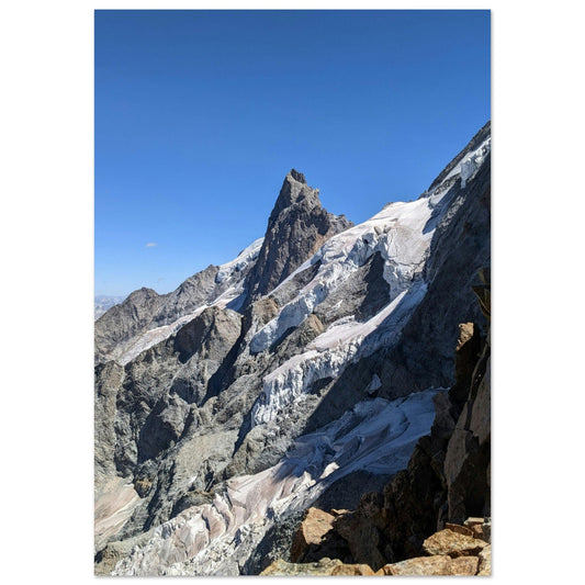 Tableau photo Photo de la Meije, la Grave, massif des Écrins 1 — tirage aluminium Dibond mat, fabrication française, prêt à accrocher