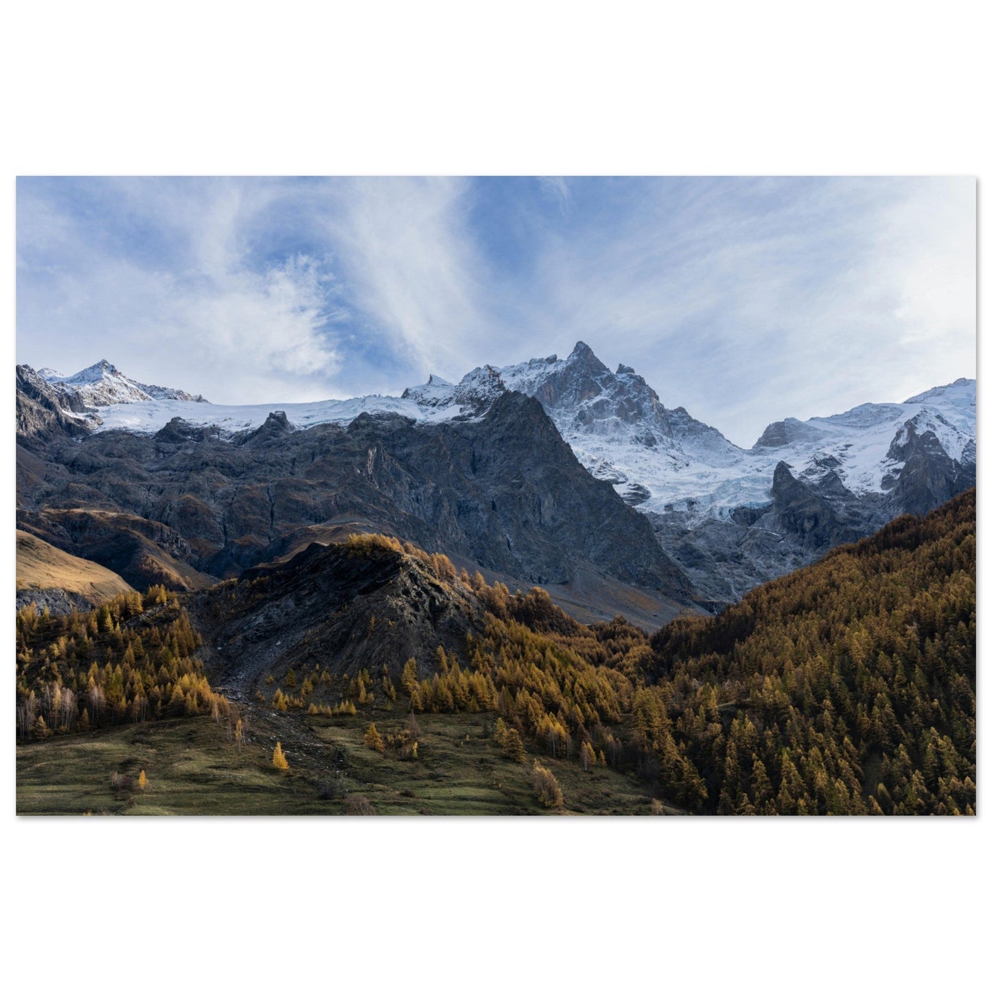 Tableau photo Photo de la Meije, la Grave, massif des Écrins 2 — tirage aluminium Dibond mat, fabrication française, prêt à accrocher