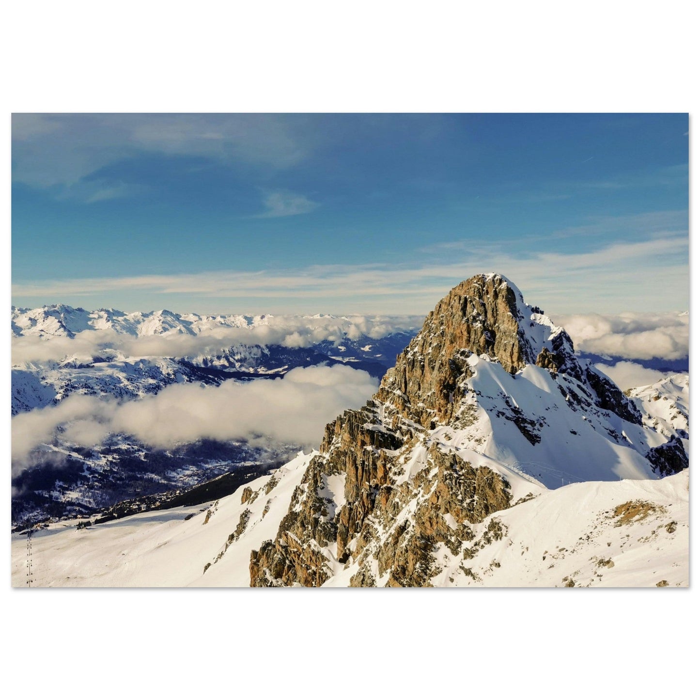 Tableau photo Photo de la Saulire, Courchevel, Vanoise — tirage aluminium Dibond mat, fabrication française, prêt à accrocher