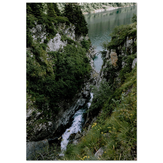Tableau photo Photo du lac et Barrage de Roselend, Beaufort 2 — tirage aluminium Dibond mat, fabrication française, prêt à accrocher