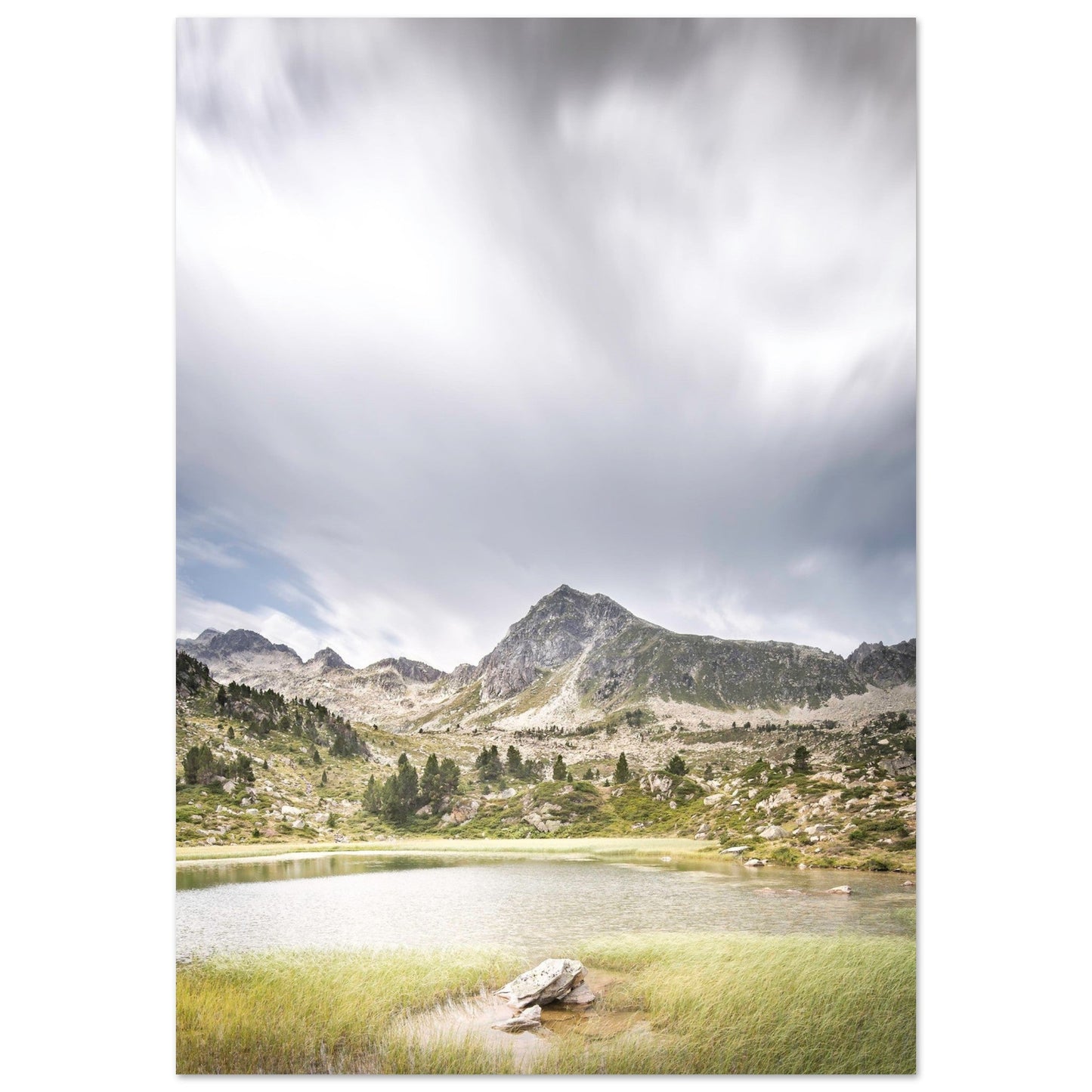 Tableau photo Photo du lac de la Jonquerie, Pyrénées — tirage aluminium Dibond mat, fabrication française, prêt à accrocher