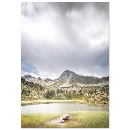 Tableau photo Photo du lac de la Jonquerie, Pyrénées — tirage aluminium Dibond mat, fabrication française, prêt à accrocher