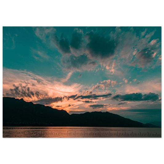 Tableau photo Photo du lac du Bourget, Aix - les - Bains, Savoie 2 — tirage aluminium Dibond mat, fabrication française, prêt à accrocher