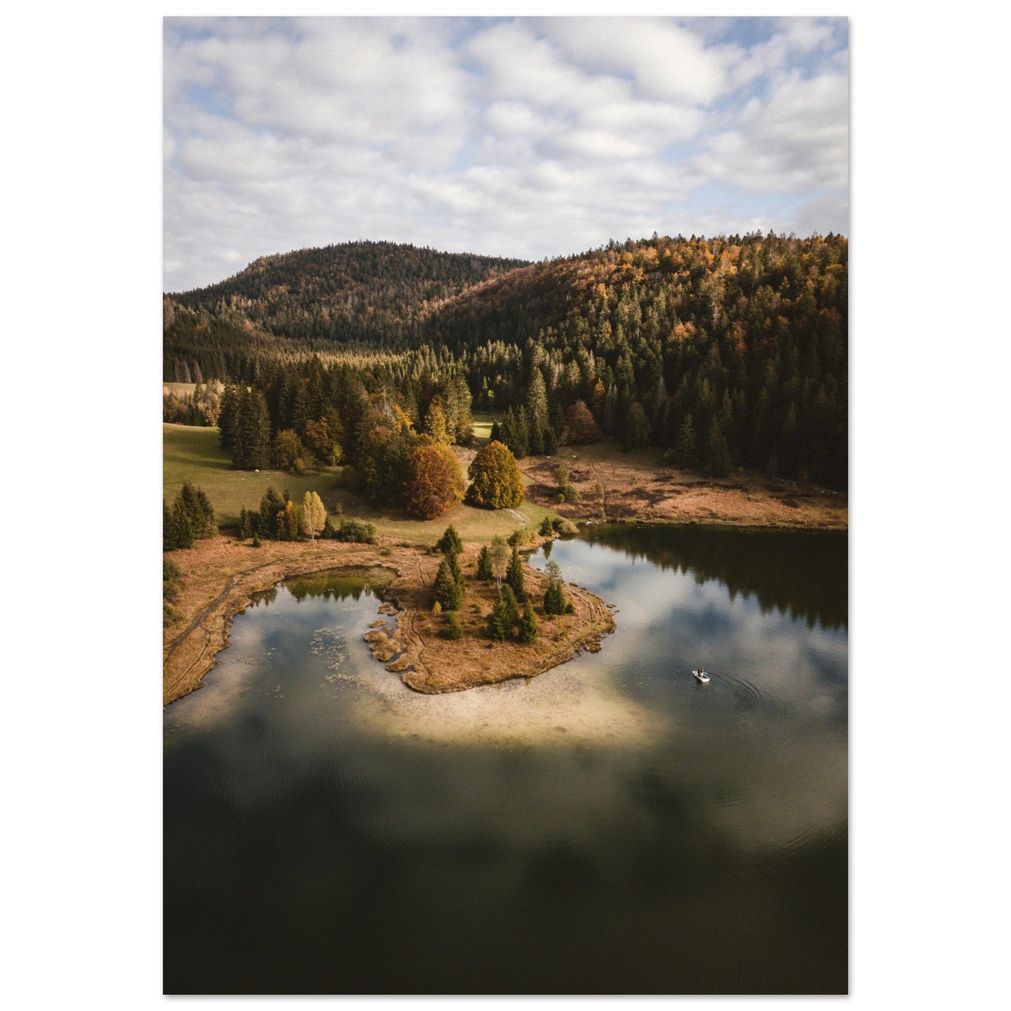 Tableau photo Photo du lac Genin en automne, Jura 1 — tirage aluminium Dibond mat, fabrication française, prêt à accrocher