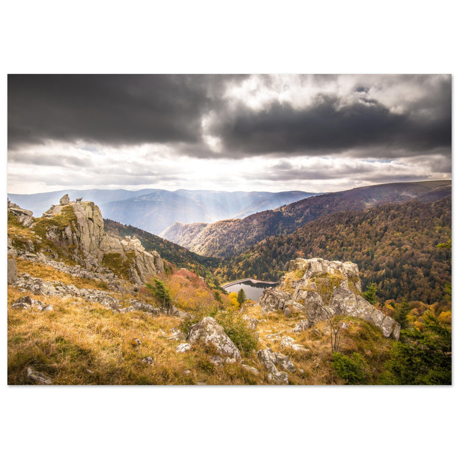 Tableau photo en Alu Dibond : Le lac Schiessrothried depuis le Hohneck, Vosges