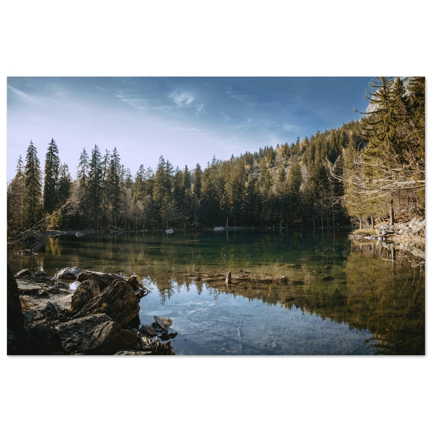 Tableau photo Photo du Lac Vert, Passy, Haute - Savoie — tirage aluminium Dibond mat, fabrication française, prêt à accrocher