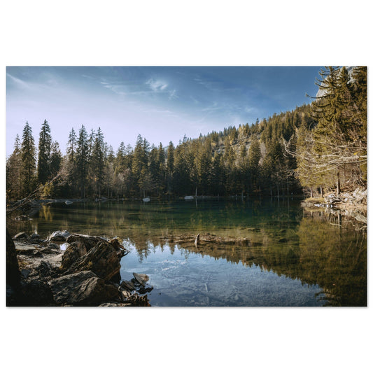 Tableau photo Photo du Lac Vert, Passy, Haute - Savoie — tirage aluminium Dibond mat, fabrication française, prêt à accrocher