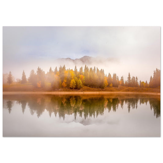 Tableau photo Photo du lac de Villard de Lans en Automne, Vercors — tirage aluminium Dibond mat, fabrication française, prêt à accrocher
