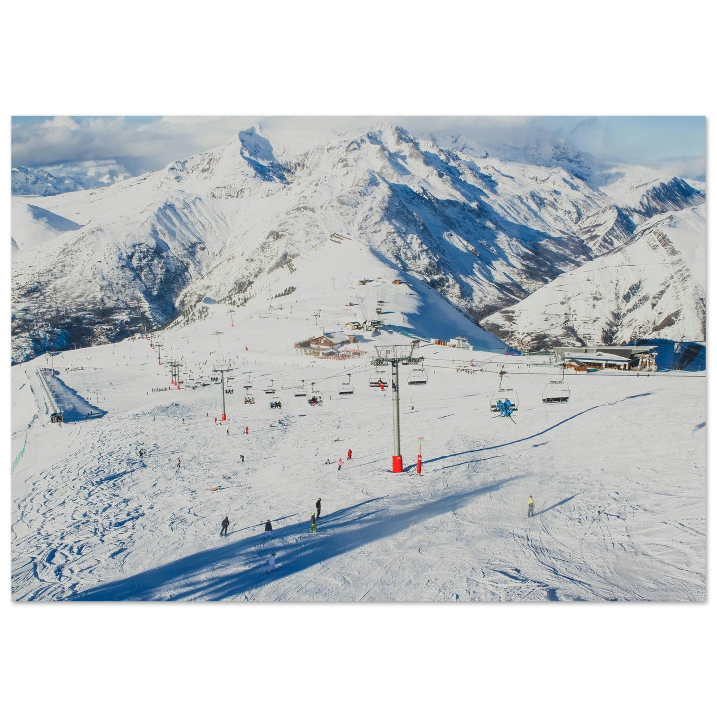 Tableau photo Photo des 2 Alpes en hiver 2 — tirage aluminium Dibond mat, fabrication française, prêt à accrocher