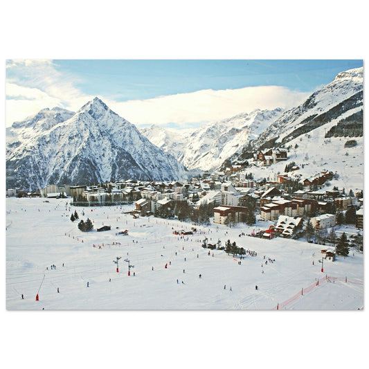 Tableau photo Photo des 2 Alpes en hiver 3 — tirage aluminium Dibond mat, fabrication française, prêt à accrocher