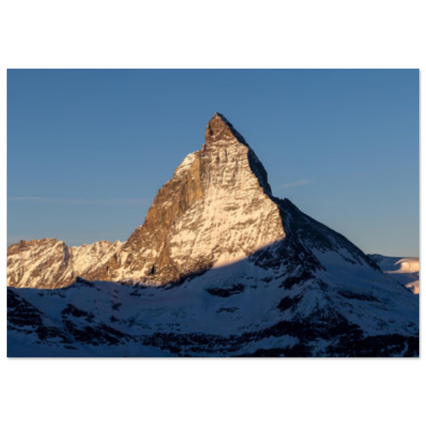 Tableau photo Photo du majestueux Cervin au lever du soleil — tirage aluminium Dibond mat, fabrication française, prêt à accrocher