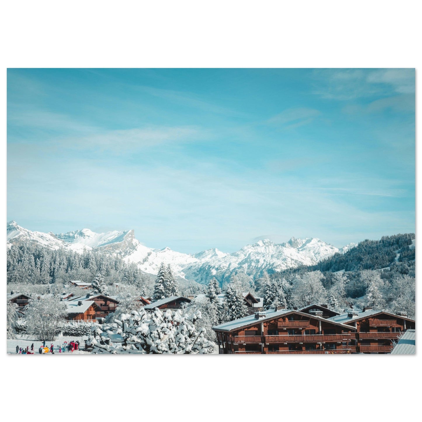 Tableau photo Photo de Megève en hiver, Haute - Savoie — tirage aluminium Dibond mat, fabrication française, prêt à accrocher