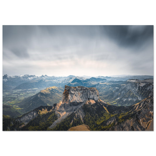 Tableau photo Photo du Mont Aiguille, Massif du Vercors — tirage aluminium Dibond mat, fabrication française, prêt à accrocher