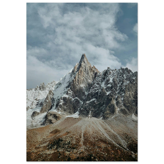 Tableau photo Photo du Mont - Blanc du Tacul entre automne et hiver — tirage aluminium Dibond mat, fabrication française, prêt à accrocher