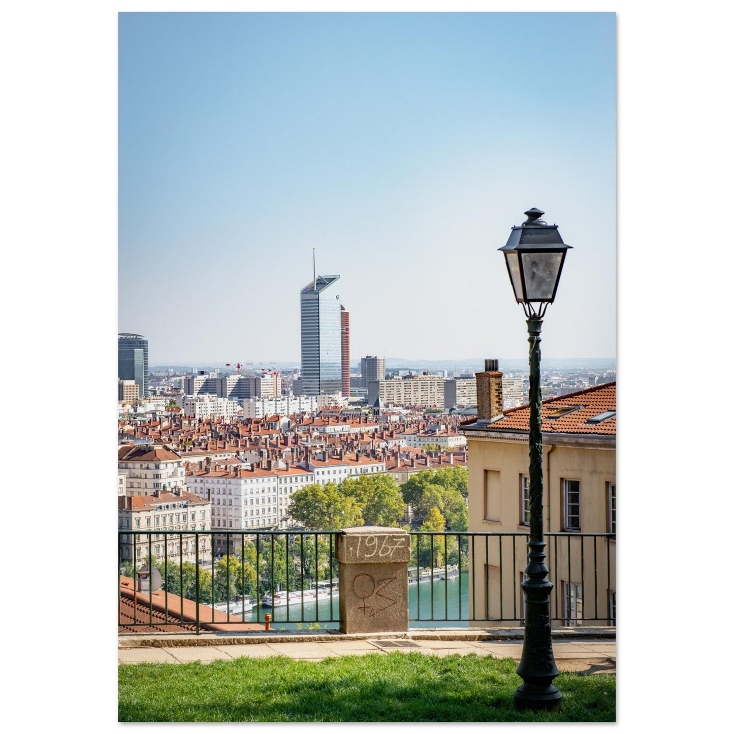 Tableau photo Photo de la Place Bellevue et des tours de Lyon 2 — tirage aluminium Dibond mat, fabrication française, prêt à accrocher