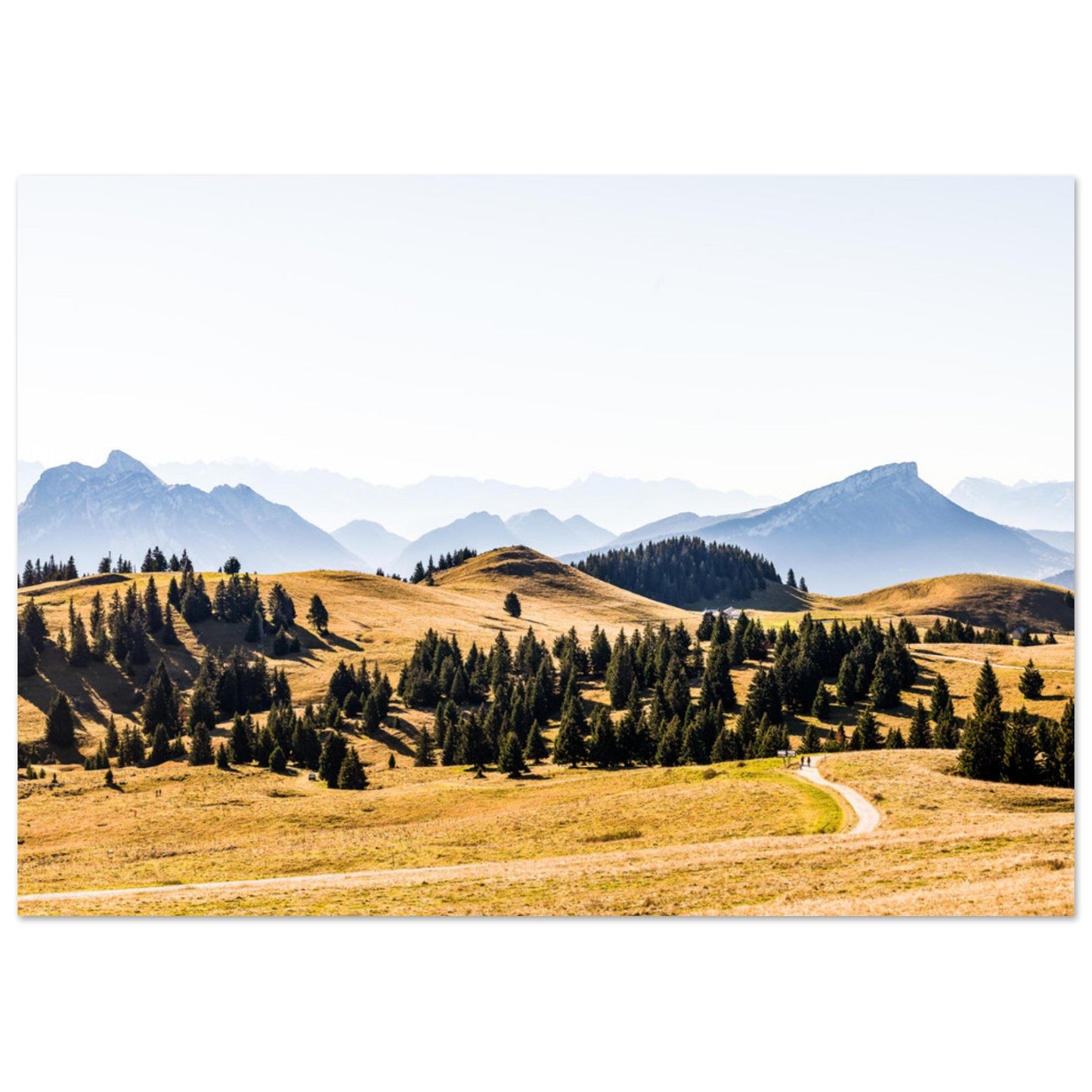 Tableau photo Photo du Semnoz avec vue sur le Granier et Chamechaude — tirage aluminium Dibond mat, fabrication française, prêt à accrocher
