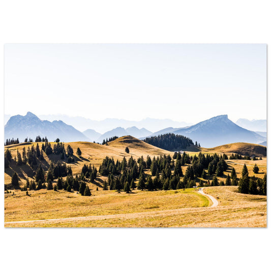 Tableau photo Photo du Semnoz avec vue sur le Granier et Chamechaude — tirage aluminium Dibond mat, fabrication française, prêt à accrocher