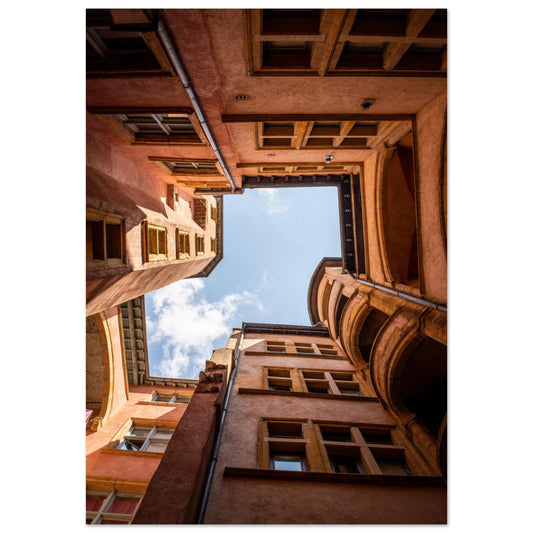 Tableau photo Photo traboule de Lyon 1 — tirage aluminium Dibond mat, fabrication française, prêt à accrocher