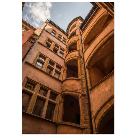 Tableau photo Photo traboule de Lyon 2 — tirage aluminium Dibond mat, fabrication française, prêt à accrocher