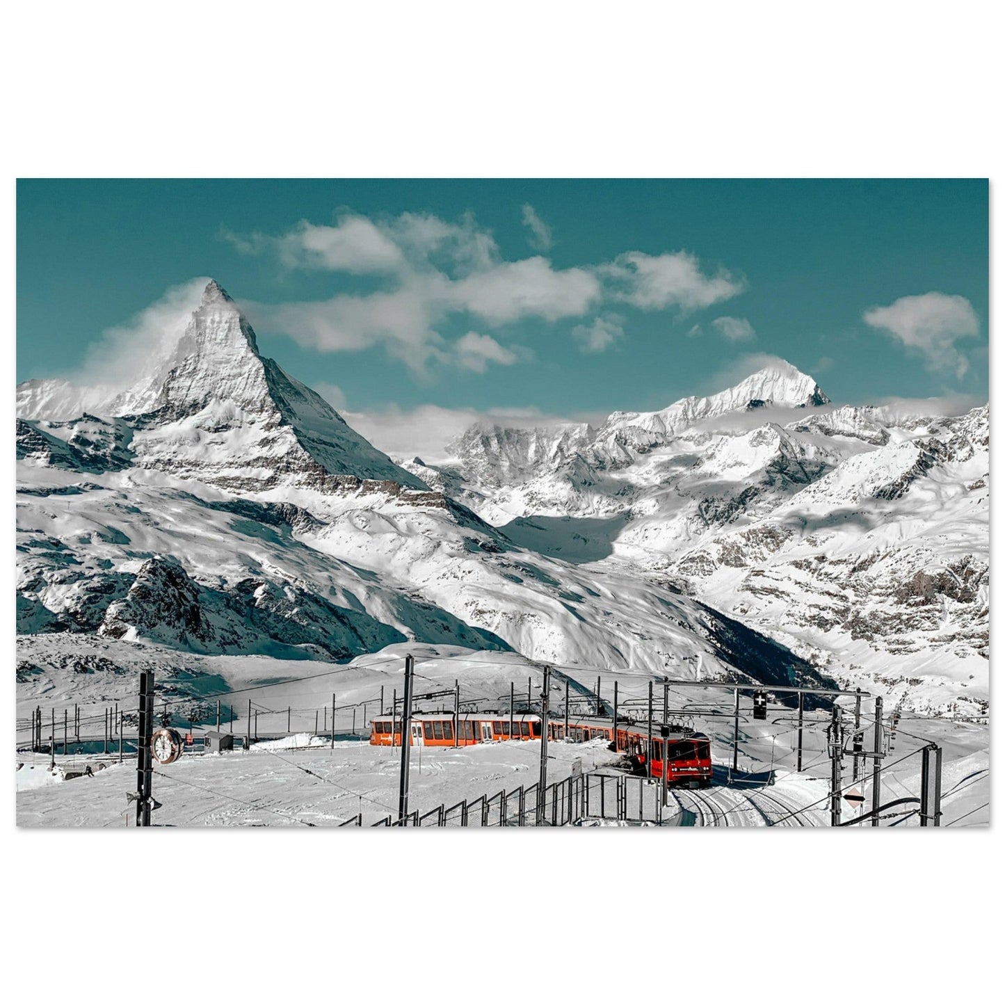 Tableau photo Photo du train de Zermatt, Alpes Suisse 1 — tirage aluminium Dibond mat, fabrication française, prêt à accrocher