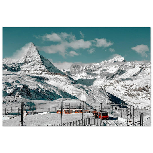 Tableau photo Photo du train de Zermatt, Alpes Suisse 1 — tirage aluminium Dibond mat, fabrication française, prêt à accrocher