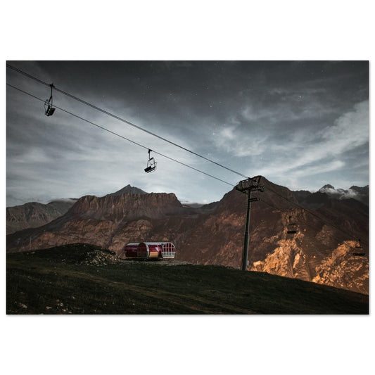 Tableau photo Photo de Val d'Isère en été — tirage aluminium Dibond mat, fabrication française, prêt à accrocher