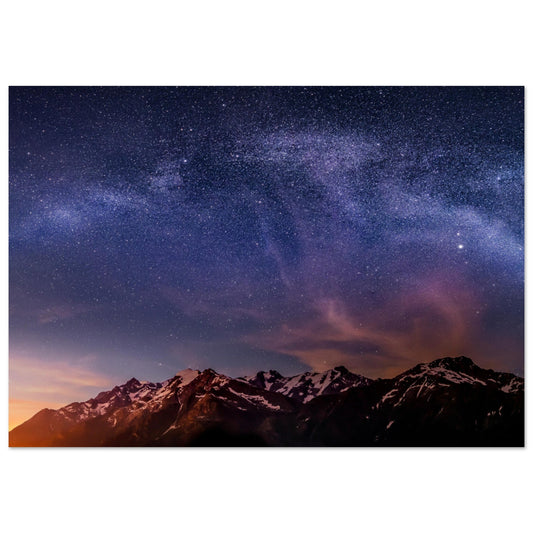 Tableau photo Photo d'une voie lactée au dessus du Mont - Blance depuis les Contamines - Montjoie — tirage aluminium Dibond mat, fabrication française, prêt à accrocher