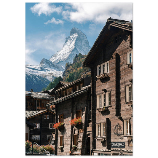 Tableau photo Photo de Zermatt, Suisse 1 — tirage aluminium Dibond mat, fabrication française, prêt à accrocher