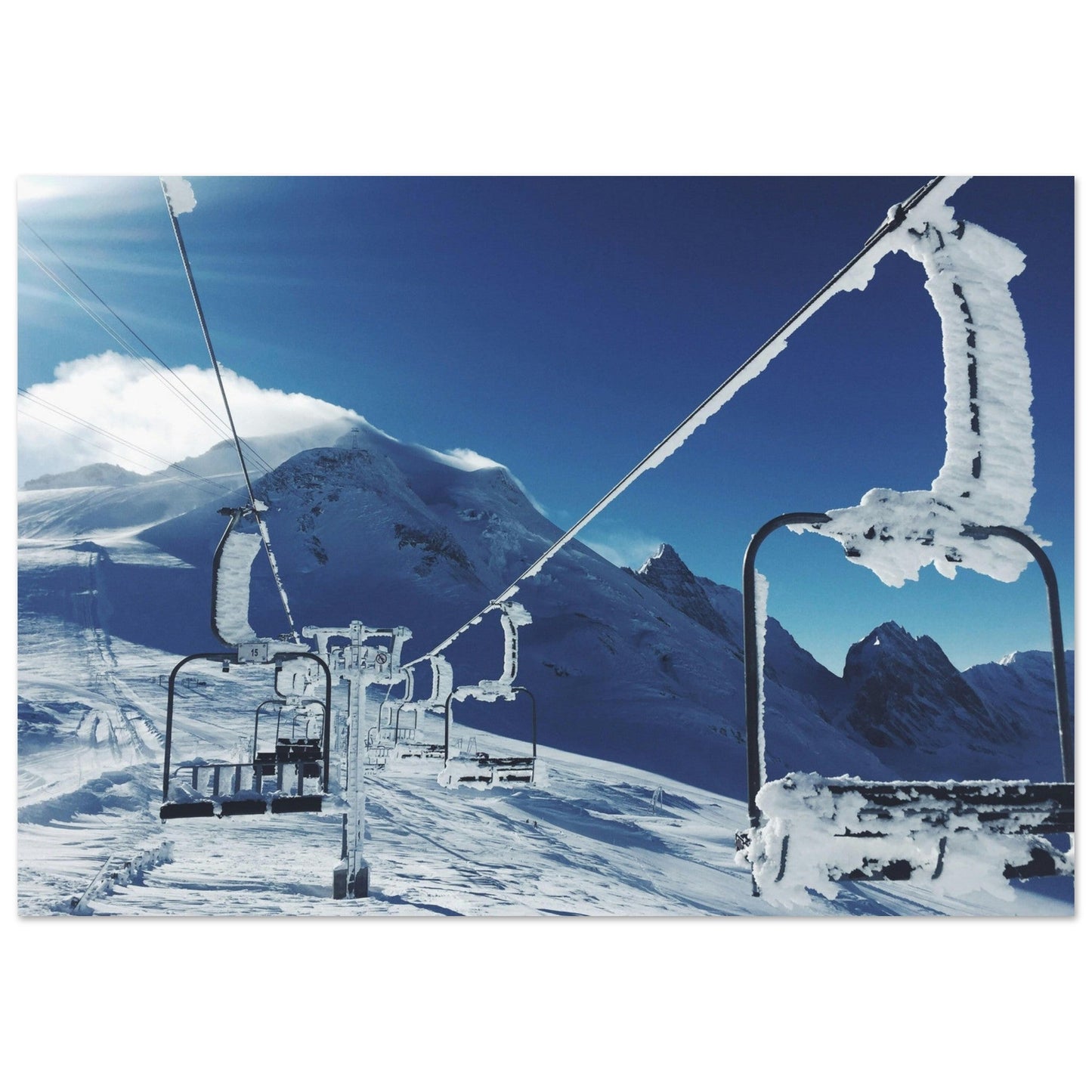 Tableau photo Photo de Tignes en hiver, massif de la Vanoise 3 — tirage aluminium Dibond mat, fabrication française, prêt à accrocher