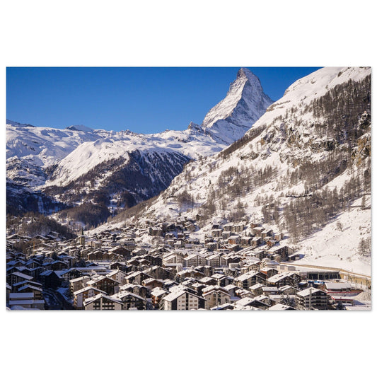 Vente Photo de Zermatt sous la neige, Suisse #1 - Tableau photo alu montagne
